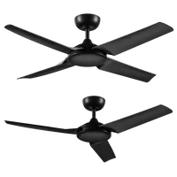 Nevada 52 Inch 1320mm Smart DC Ceiling Fan 4 Blade Black Domus