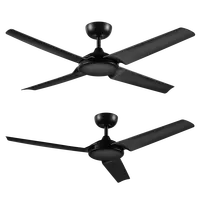 Nevada 56 Inch 1420mm Smart DC Ceiling Fan 4 Blade Black Domus