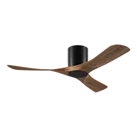 Tundra 48 Inch Smart DC Ceiling Fan 3 Blade Black/Walnut Domus