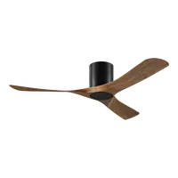 Tundra 52 Inch Smart DC Ceiling Fan 3 Blade Black/Walnut Domus