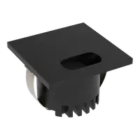 Aura Square LED Step Light Wide Fascia 3W 240V IP20 Black Domus