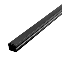 Omega-17 Surface LED Profile Black Diffuser Black Per Metre Domus