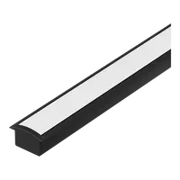 Opti-REC Recessed LED Profile Opal Diffuser Black Per Metre Domus