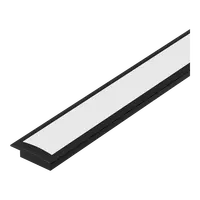 Nova-24 Recessed LED Profile Opal Diffuser Black Per Metre Domus