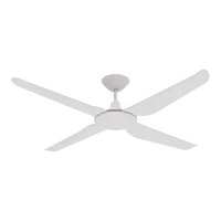 Motion 52 Inch 1320mm DC Ceiling Fan 4 Blade White Domus