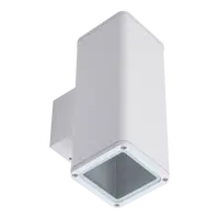 Piper-Pro-2 Exterior Wall Light Square 2x10W E27 IP65 White Domus