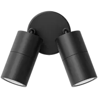 Shadow Exterior Wall Light 2 Light Adjustable 12V Black Domus