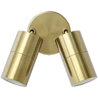 Shadow Exterior Wall Light 2 Light Adjustable 240V Brass Domus