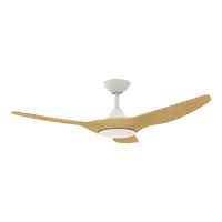 Strike 48 Inch 1220mm DC Ceiling Fan 3 Blade White/Oak Domus