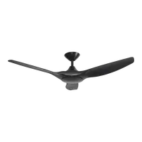 Strike 52 Inch 1320mm DC Ceiling Fan 3 Blade Black/Black Domus