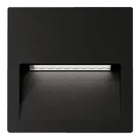 Zac-Pro 5 Recessed Square LED Step Light 5W 240V IP65 Black Domus