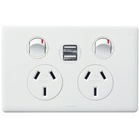 HPM LEGRAND Excel Life Double Power Point With Dual USB Charger