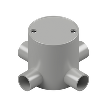 25mm Grey PVC 4-Way Deep Junction Box