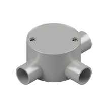 25mm Grey PVC 3-Way Shallow Junction Box