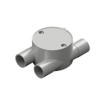 20mm Grey PVC 4-Way 'H' Type Shallow Junction Box