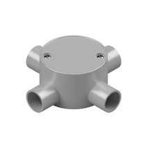 20mm Grey PVC 4-Way Shallow Junction Box