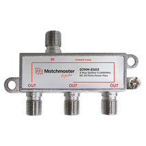3 Way Splitter 'F' Type 5-2400MHz Power Pass All Ports (Bag)