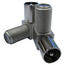 'F' Female to IEC Male Right Angle Adaptor (5 Pack)