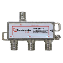 3 Way ‘F’ Type Splitter 5-2400MHz DC All Ports Power Pass (Bag)