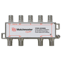 8 Way ‘F’ Type Splitter 5-2400MHz DC All Ports Power Pass (Bag)