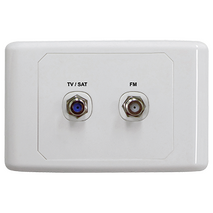 Satellite/TV Outlet Plate with FM Power Pass