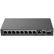 11 Port Gigabit Managed Network Switch (8 PoE+ Ports, 1 RJ45 GbE Port Plus 1 GbE/SFP Combo Port)