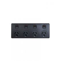 Puma - 4 Gang Fixed Power Point Double Pole 10A  Matt Black  x15 - PUBIG4MBK