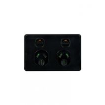 Puma - Power Point Switched 2 Gang, 15A 250V~  Black x10 - PUPP152GBK