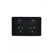 Puma - Power Point Switched 2 Gang, 10A 250V~  Black x10 - PUPP2GBK
