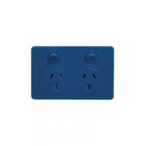 Puma - Power Point Double Pole Switched 2 Gang, 10A 250V~, Shuttered, Vandal Proof, BLUE  x10 - PUPP2GVPBU
