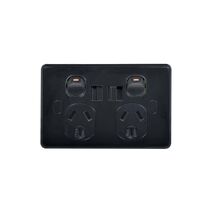 Puma - Power Point, USB Charger, Dual Fully Integrated (Type A & C) Shuttered Vandal Proof  Black x1 - PUPPUSB2GACVPBK