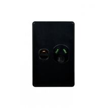 Puma - Power Point Switched Vertical 1 Gang, 10A 250V~  Black x5 - PUPPV1GBK