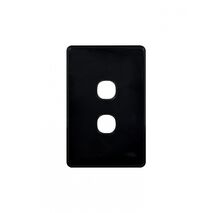 Puma - Switch Plate Vertical 2 Gang (Less Mech)  Black x10 - PUSWPV2GBK