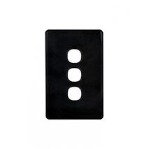 Puma - Switch Plate Vertical 3 Gang (Less Mech)  Black x10 - PUSWPV3GBK