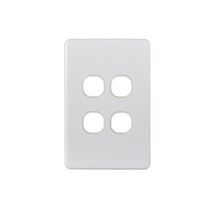 Puma - Switch Horizontal 4 Gang, 10AX/16A 250V~  White x10 - PUSW4G