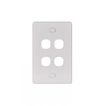 Puma - Switch Plate Vertical 4 Gang Less Mech, Vandal Proof  x10 - PUSWPV4GVP