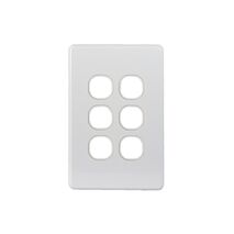 Puma -u00a0Switch Horizontal 6 Gang, 10AX/16A 250V~  White x5 - PUSW6G