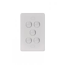 Puma - Switch Vertical 5 Gang 10AX/16A 250V Vandal Proof  x5 - PUSWV5GVP