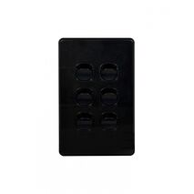 Puma - Switch Vertical 6 Gang, 10AX/16A 250V~  Black x5 - PUSWV6GBK