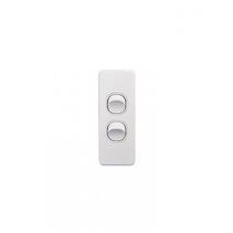Puma - Switch Vertical Architrave 2 Gang 10AX/16A 250V~  x10 - PUSWVA2G