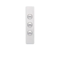 Puma -u00a0Architrave Switch Vertical 3 Gang, 10AX/16A 250V~  White x10 - PUSWVA3G