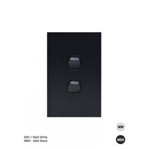 Clouded Leopard -u00a0Switch Vertical 2 Gang 16AX/20A 250V  Matt Black  x10 - CLSWV2GMBK