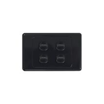 Cougar - Switch Horizontal 4 Gang 10AX/16A 250V~  Black x10 - COSW4G
