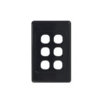 Cougar - Switch Plate Vertical 6 Gang (Less Mech)  White x10 - COSWPV6G