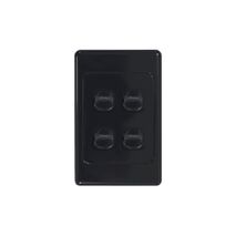 Cougar - Switch Vertical 4 Gang 10AX/16A 250V~  Black x10 - COSWV4GBK