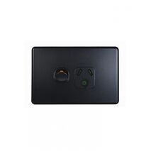 Flat Cat - Power Point Switched 1 Gang Slim 10A 250V with Round Earth  Matt Black x10 - FLPP1GLMBK