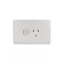 Flat Cat - Power Point Switched 1 Gang 10A 250V~  Matt White x10 - FLPP1GMW