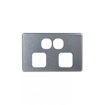 Flat Cat - Power Point Switched 2 Gang 10A 250V~  Brushed Aluminium Cover x10 - FLPP2GCBA