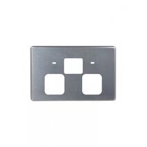 Flat Cat - Power Point Fully Integrated Dual USB Charger (Type A & C) Auto Switched  Brushed Aluminum Cover x1 - FLPP2USBAUCBA