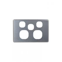 Flat Cat -u00a0Power Point Switched 2 Gang 10A 250V~ With Removable Extra Switch 16AX/20A  Brushed Aluminium Cover x5 - FLPPSW2GCBA